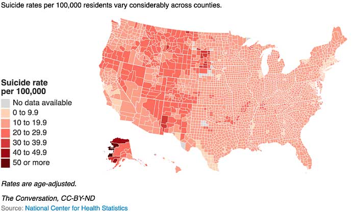 us suicide rates by county
