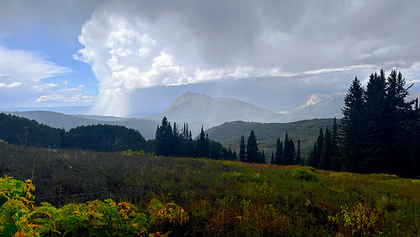 Rain storm near the Oh Be Joy Joyful Trail, Crested Butte, Colorado